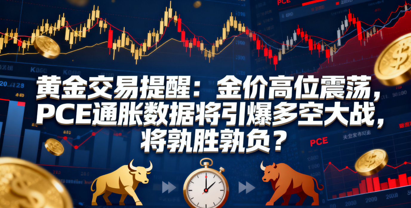黄金价格今日走向：金价高位震荡，PCE通胀数据将引爆多空大战，将孰胜孰负？